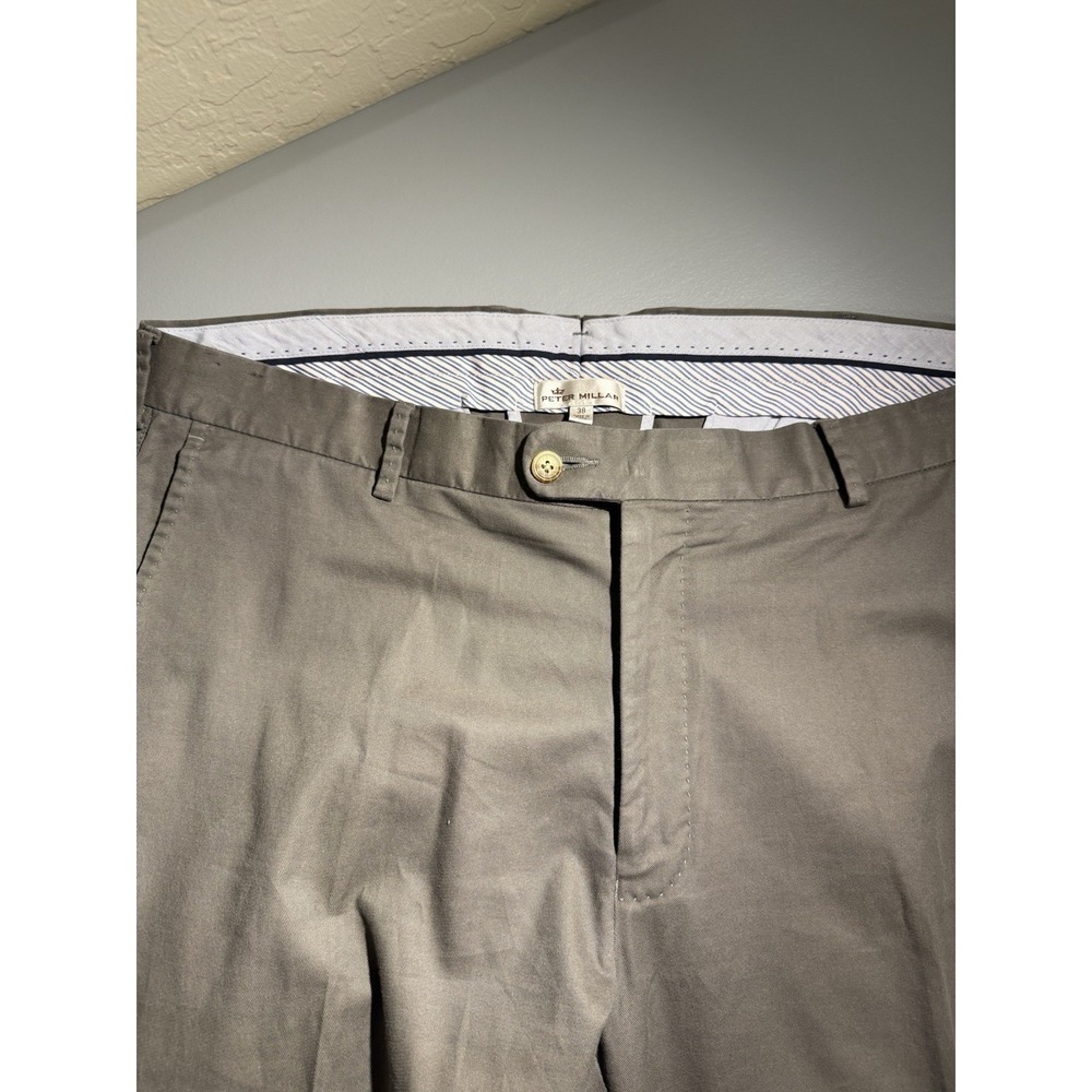 Peter Millar Soft Touch Twill Trouser Mens 38x28 Pants Green Flat Front MF17B48